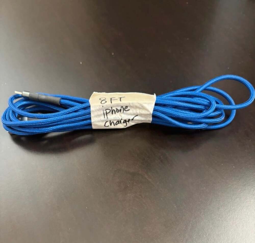 8FT Nylon Braided USB-A to Lightning iPhone Charger Cable Blue